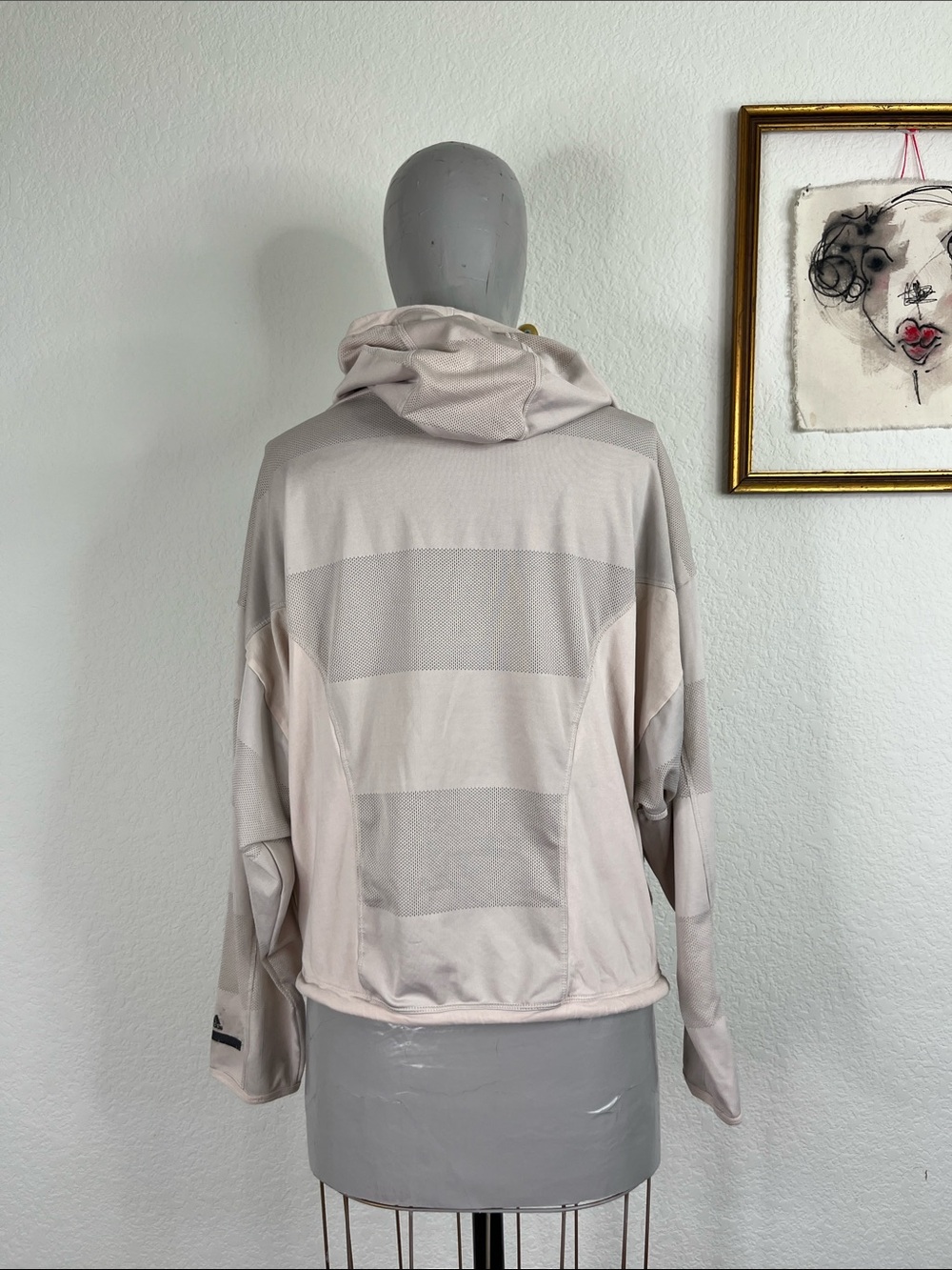 Adidas By Stella Mccartney Hoodie Cowl Neck Mesh Drawstring Cape Collaboration View 6